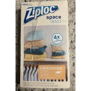 ZIPLOC SPACE BAG CUBE COMBO 1 LARGE & 1 X-LARGE Vacuum Seal NEW AC